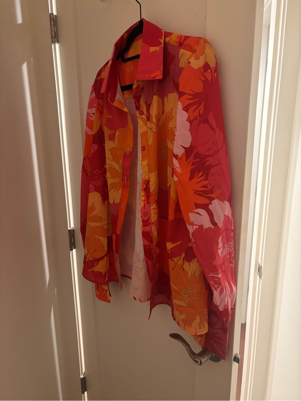 Floral Button-Up - Pink & Orange
